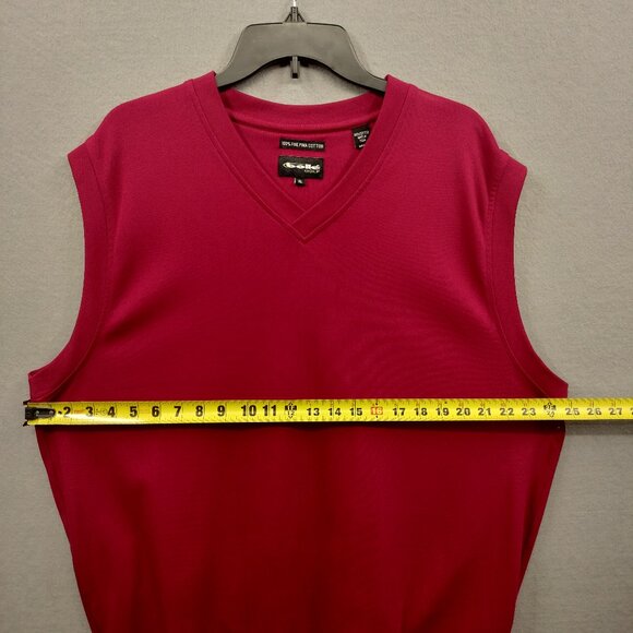 Bolle Golf Tank Vest Sweater Mens XL Pima Cotton Medium Red Knit Sleeveless - Picture 3 of 7